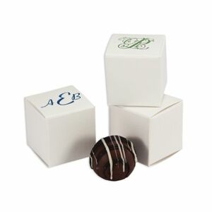1 pc custom small Truffle Favor Box white