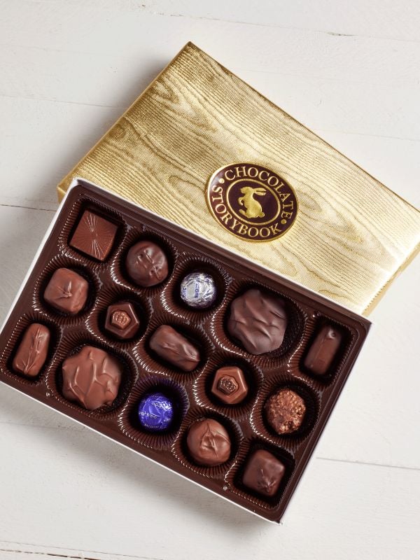 1 open box of a Sugar Free Chocolate Assortment
