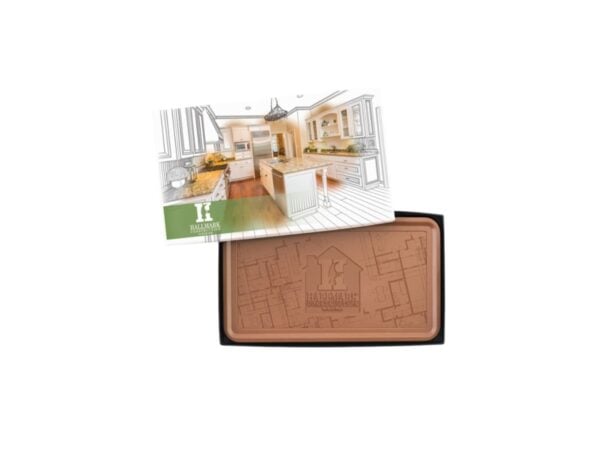 Half lb logo chocolate bar white box