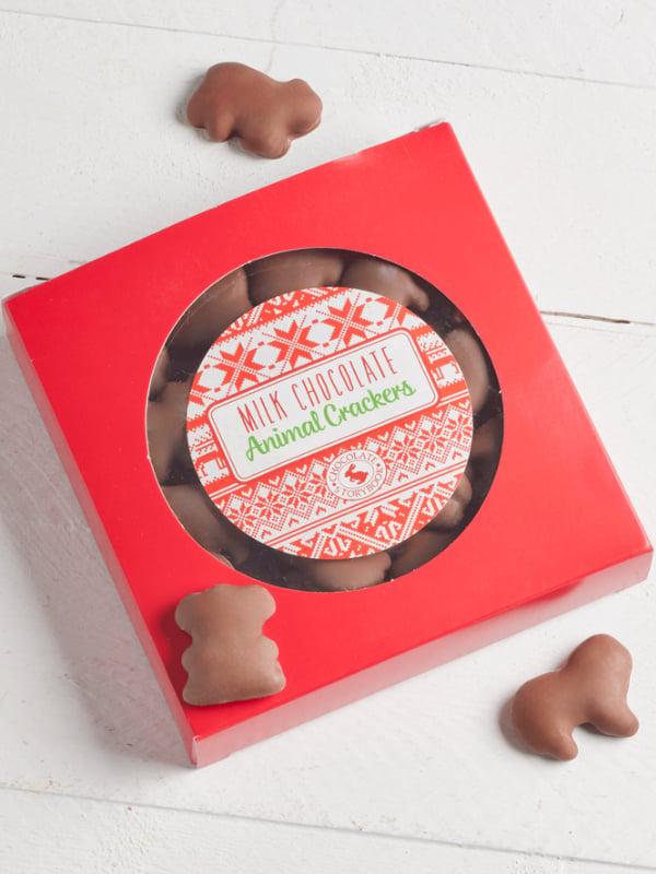 1 box of Holiday Milk Chocolate Animal Crackers Gift Box