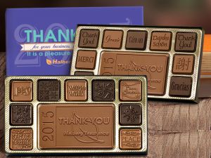 19 pieces of assorted logo chocolates
