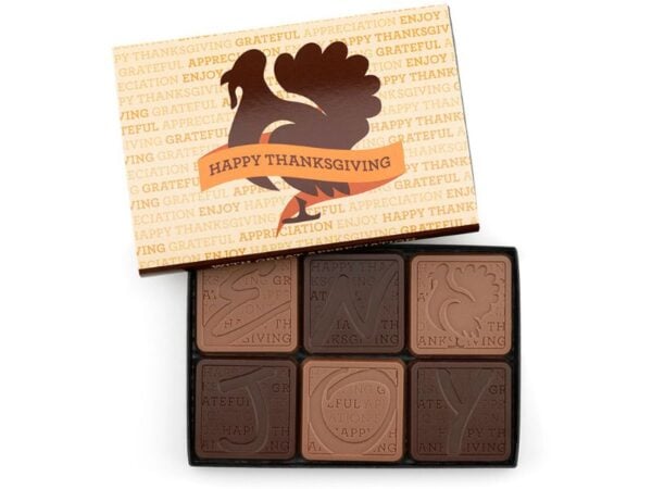 6 pc assortment chocolate box milk and dark chocolate with box
