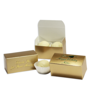 2 pc Truffle Favor Box gold box
