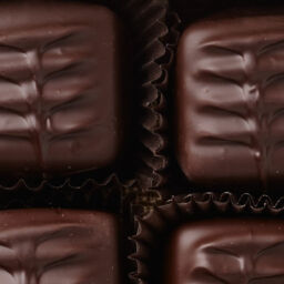 dark chocolate caramels in a box