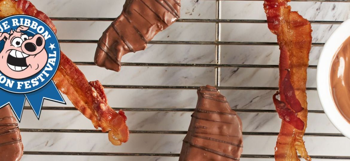 slices of bacon and chocolate covered bacon
