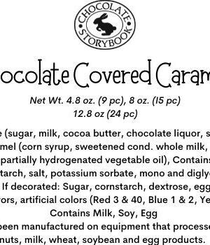 Chocolate Covered Caramels Ingredient Label