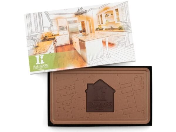 single logo chocolate combo bar 1lb. milk and dark chocolate with box