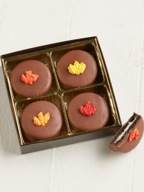 fall leaf sandwich cookies 4pc box