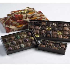 3 tier fall tower of chocolates, caramels and creams