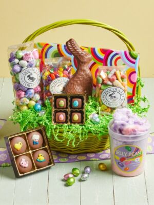 Family Easter Basket filled with gourmet chocolates and candies.