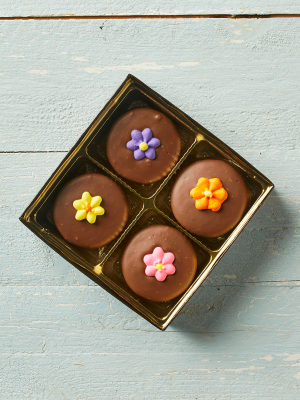 4 Flower chocolate cookies