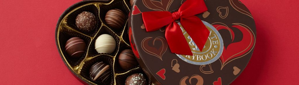 A brown heart-shaped box for celebrating galentine's day