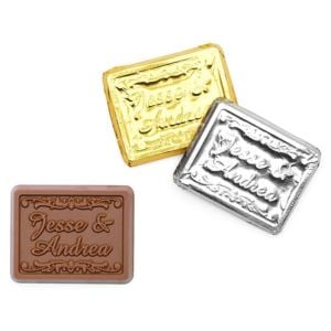 3 foiled chocolate rectangles