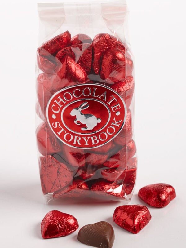 1 bag of red foiled chocolate hearts