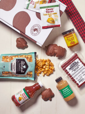 Iowa cult classics gift box displaying all products inside