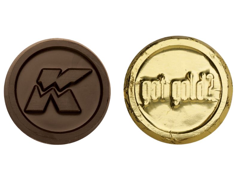 2 gold chocolate coins