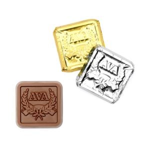 3 foiled chocolate squares