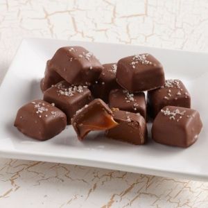 assortment of milk chocolate sea salt caramels