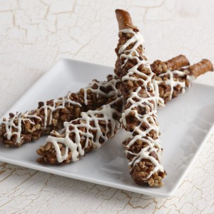 Caramel Pecan Pretzel Rods