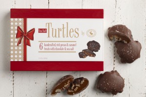 Chocolate Pecan Turtles with Sea Salt