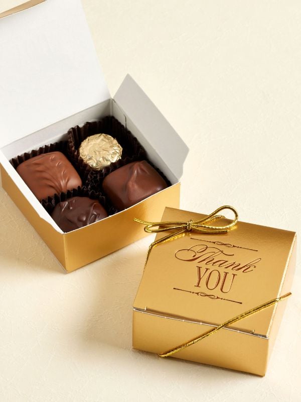 2 thank you chocolate favor boxes