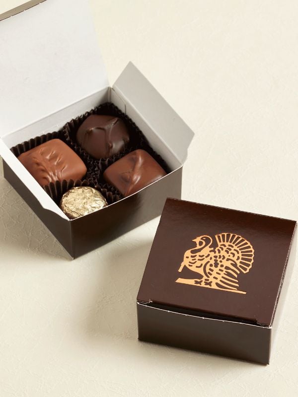 2 thanksgiving chocolate favor boxes