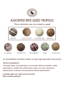 4pc truffles assortment flavors and ingredients label