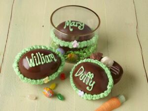 3 custom chocolate easter eggs hollow