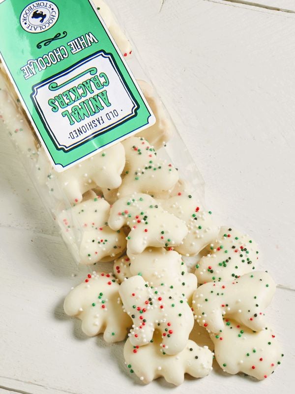 1 bag of white chocolate holiday animal crackers
